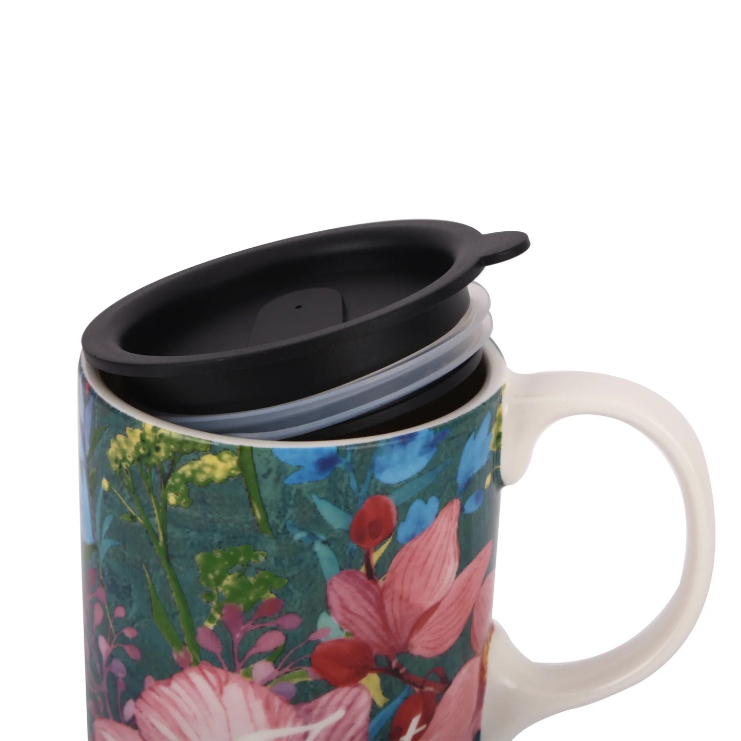 Ceramic Coffee Cup Tall Ceramic Mug 17 Oz. with Lid and Color Box. Just Believe