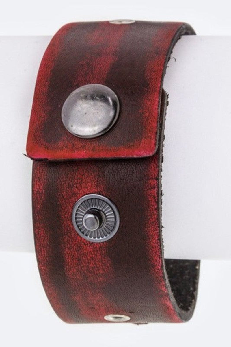 Believe Metal Tag Leather Cuff