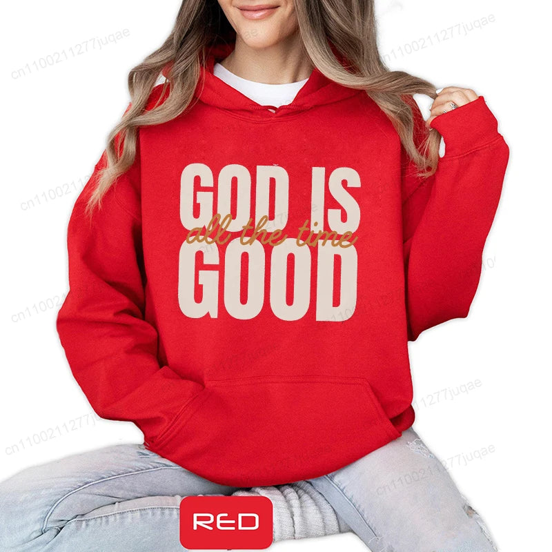 Retro "God Is Good" Varsity Christian Hoodie