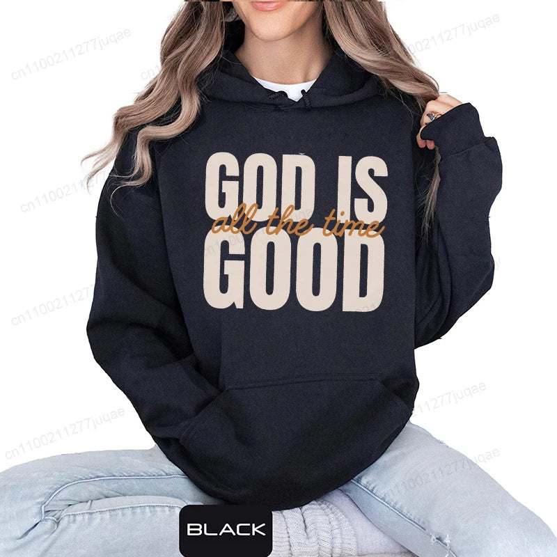 Retro "God Is Good" Varsity Christian Hoodie