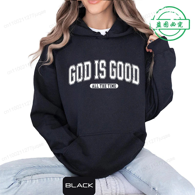 Retro "God Is Good" Varsity Christian Hoodie