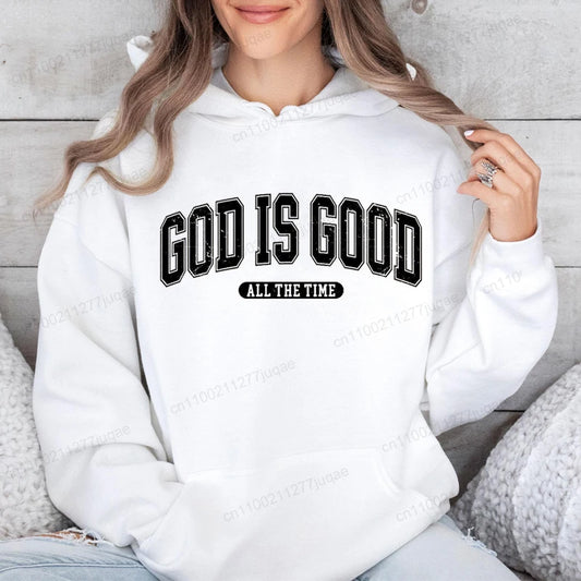 Retro "God Is Good" Varsity Christian Hoodie