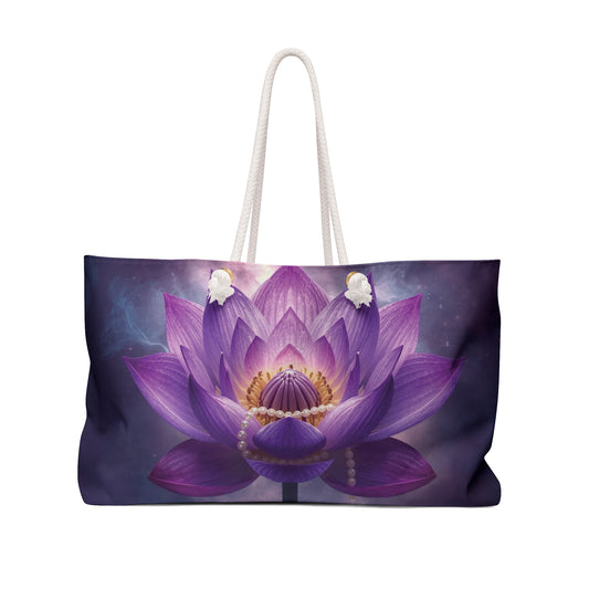 Purple Lotus Weekender Bag – Spiritual Yoga Travel Tote