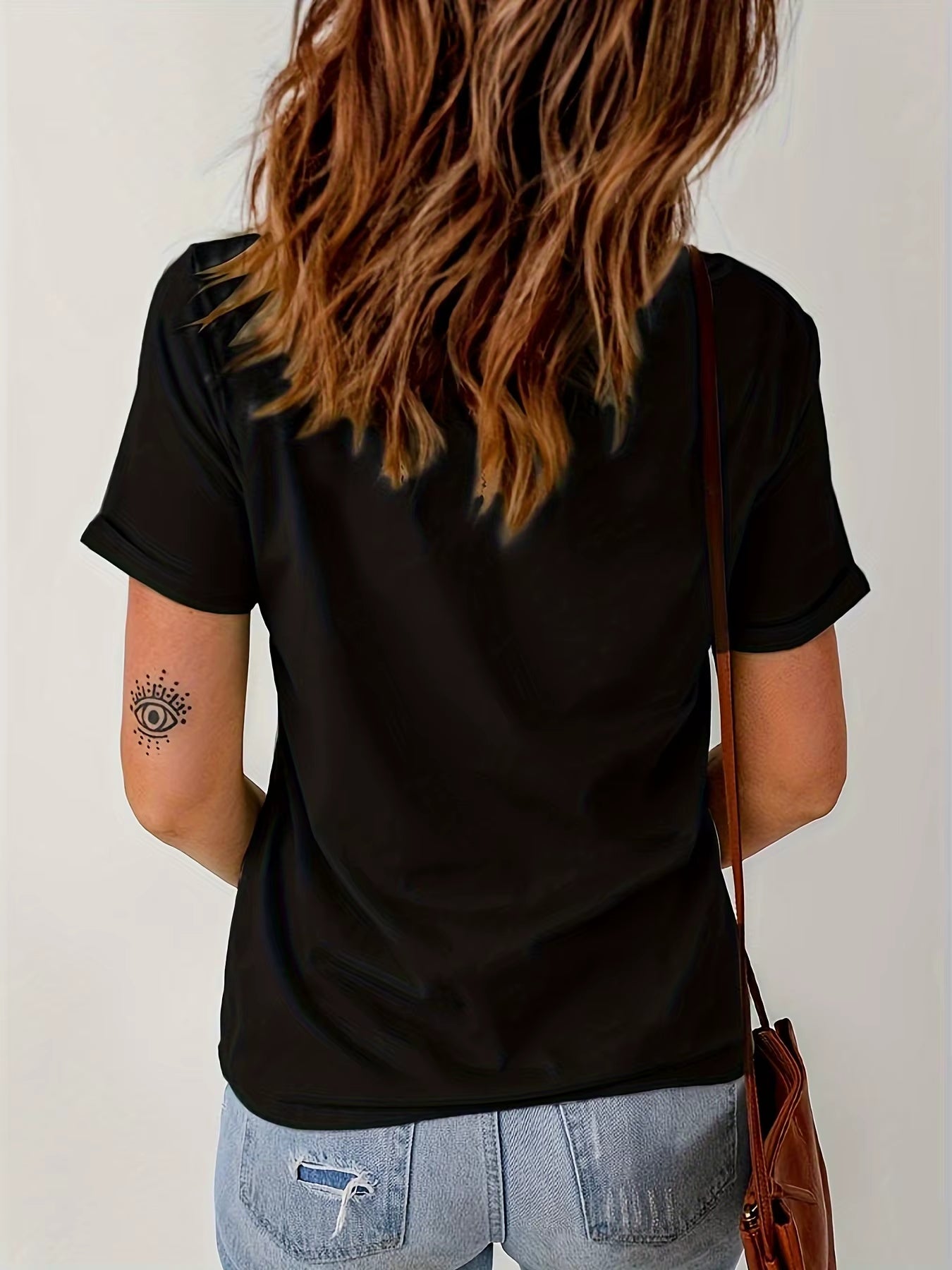 Women'S Summer GOD GOD ME Letter Print Oversized Loose Casual round Neck Short Sleeved T-Shirt Top