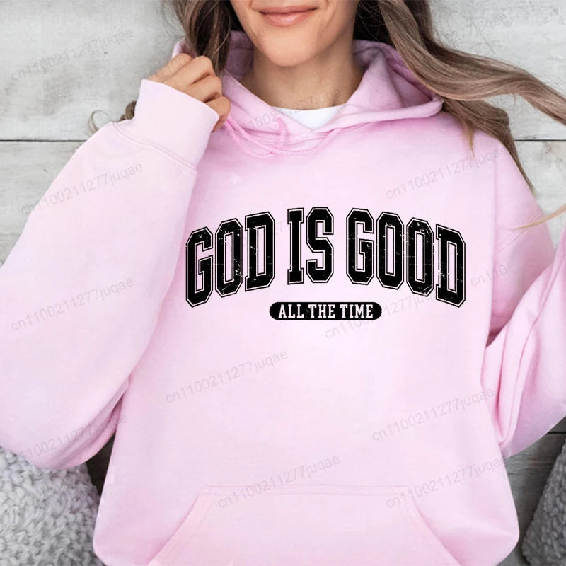 Retro "God Is Good" Varsity Christian Hoodie