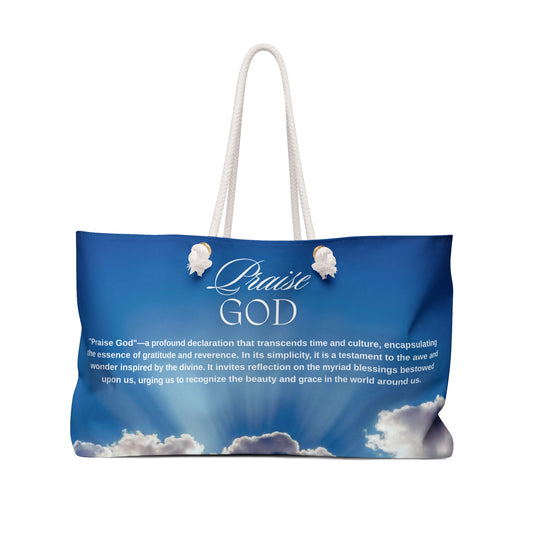 Praise God Weekender Bag — Inspirational Religious Travel Tote