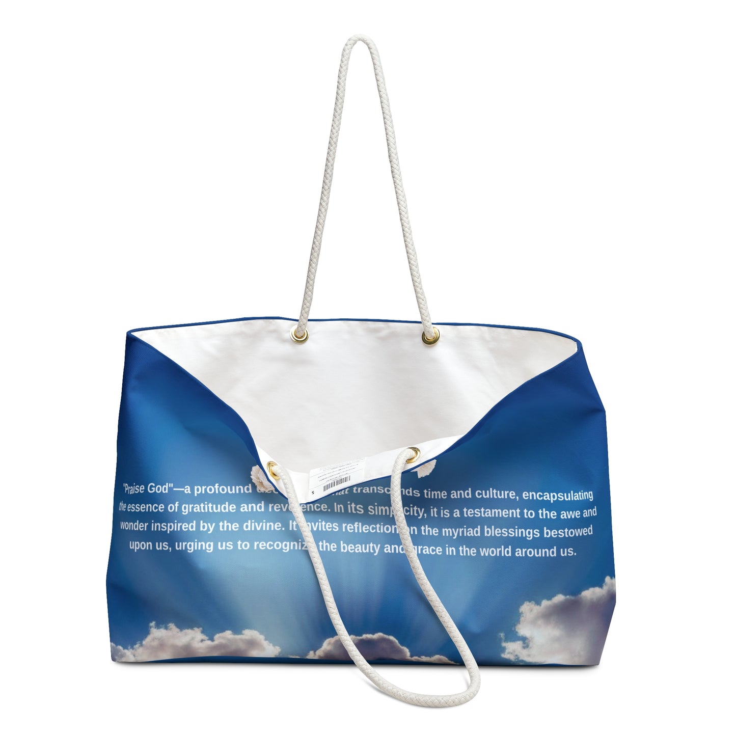 Praise God Weekender Bag — Inspirational Religious Travel Tote