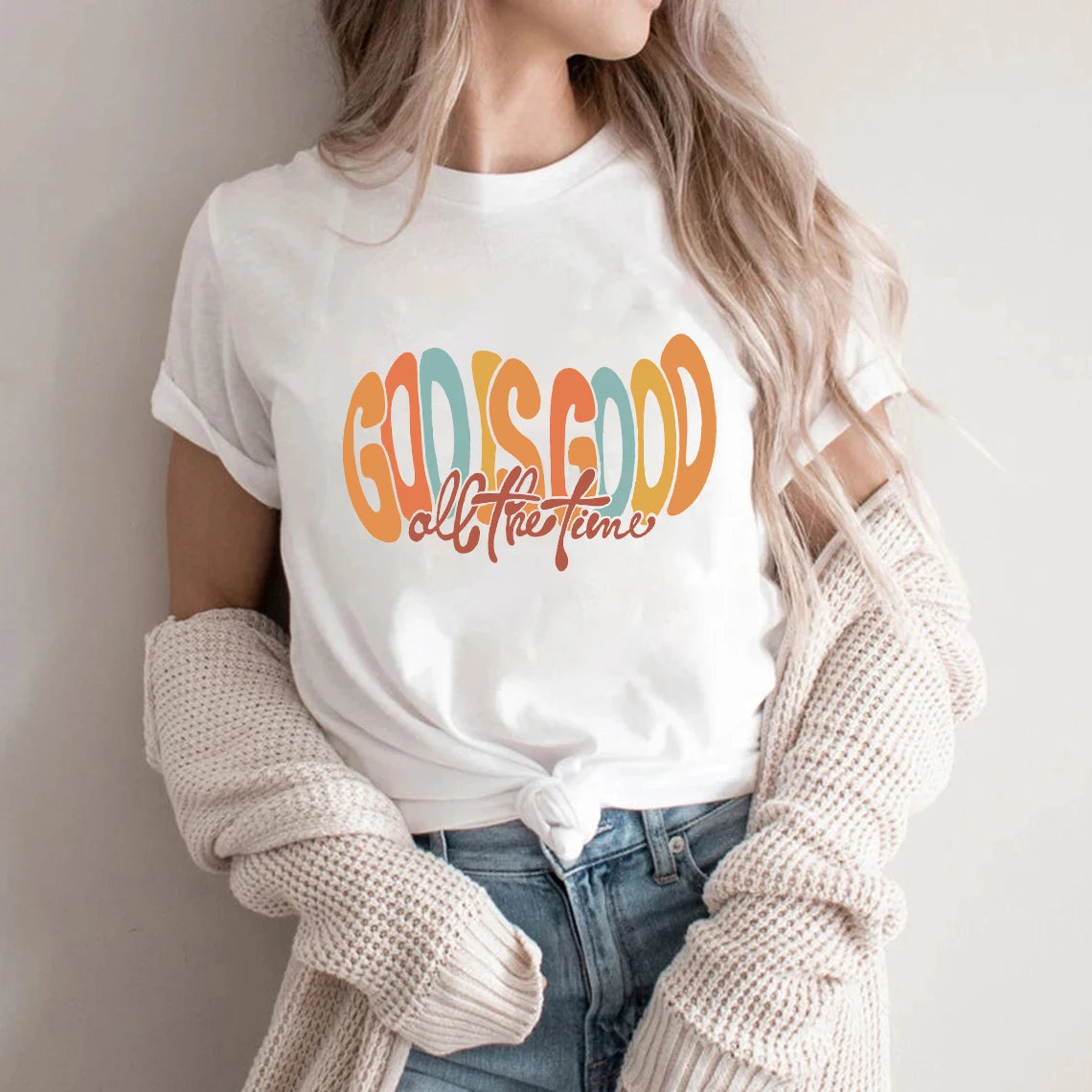 God Is Good All The Time Print Graphic Streetwear Fashion T-Shirts Harajuku Clothes Short Sleeve Summer Tee Casual Female Tops