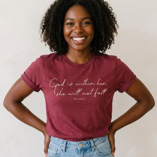 God is within her faith inspirational t-shirt