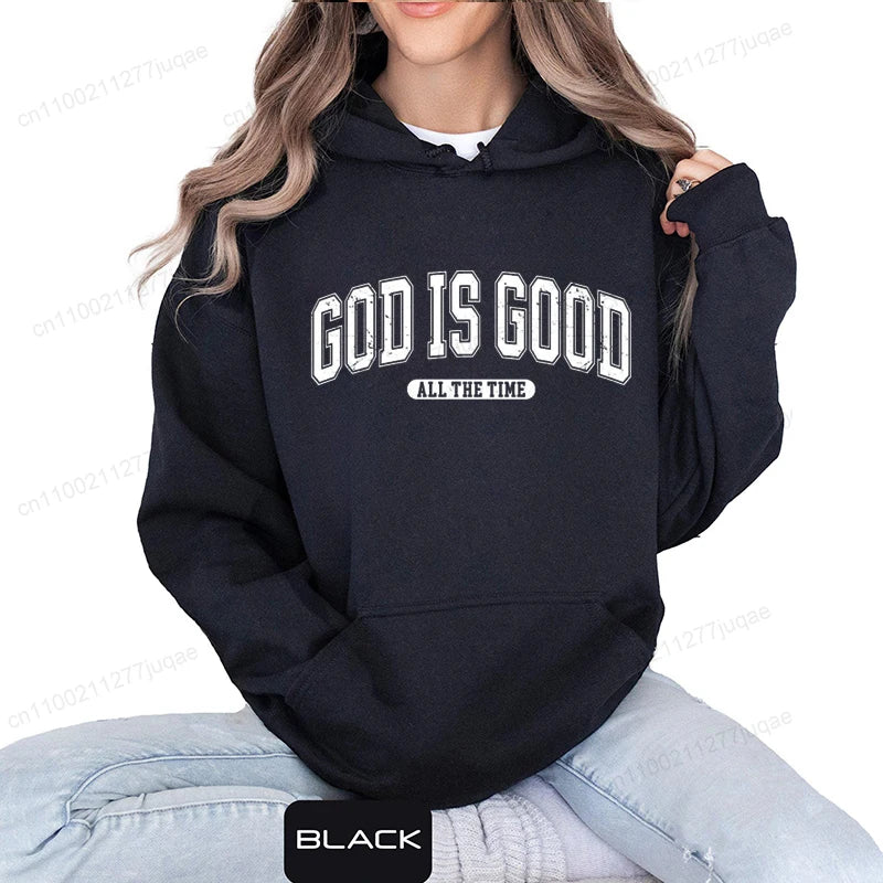 Retro "God Is Good" Varsity Christian Hoodie