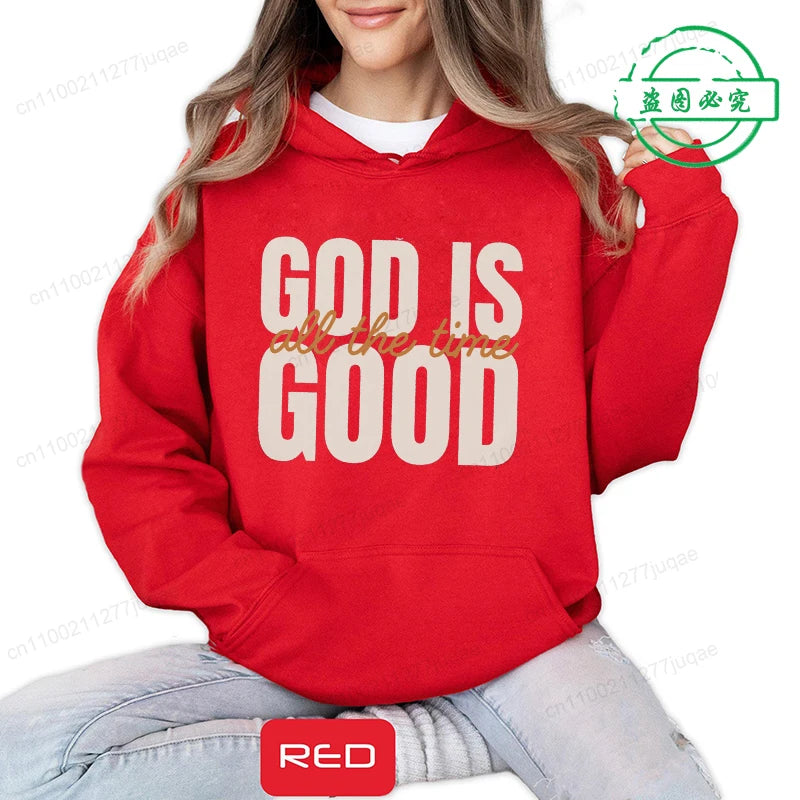 Retro "God Is Good" Varsity Christian Hoodie