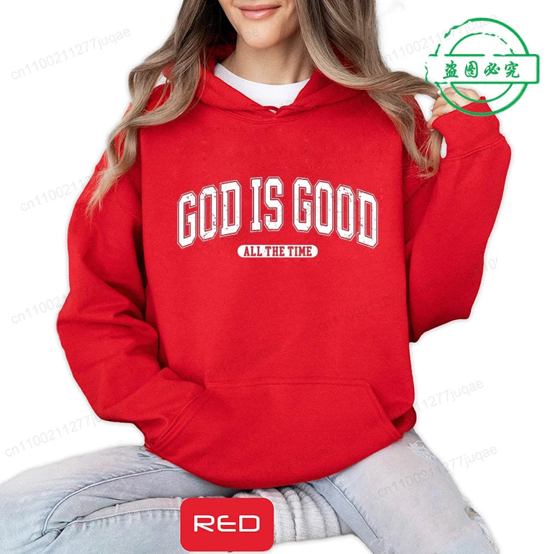 Retro "God Is Good" Varsity Christian Hoodie