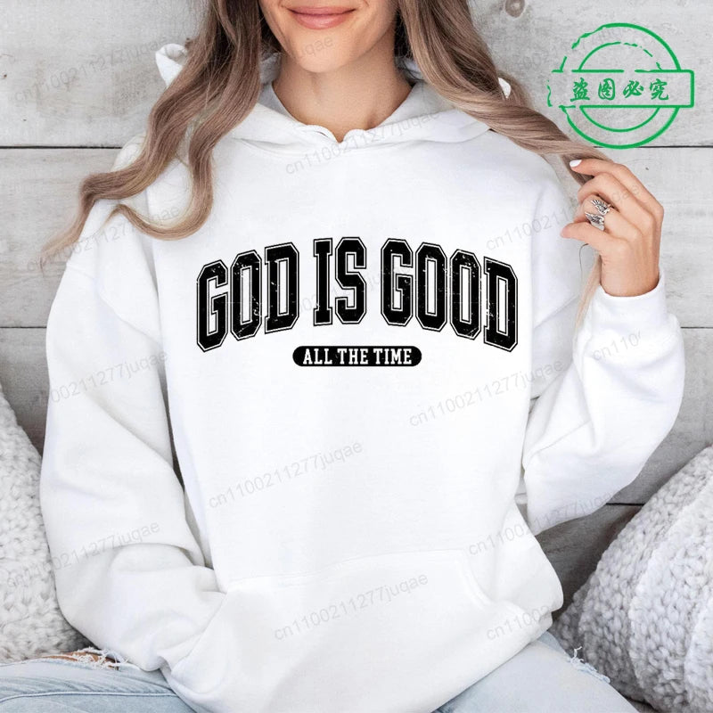 Retro "God Is Good" Varsity Christian Hoodie